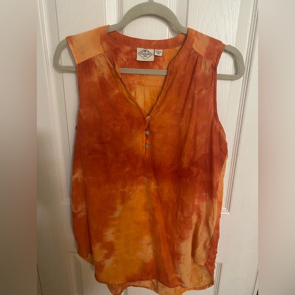 St. John's Bay Tops - Orange Tie-Dye Sleeveless Top by St Johns Bay
